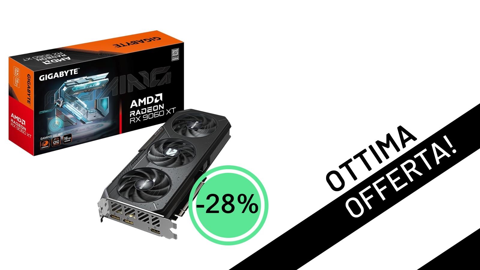 Offerta BOMB: La Gigabyte Radeon RX 9060 XT GAMING OC 16G crolla a soli 378€!