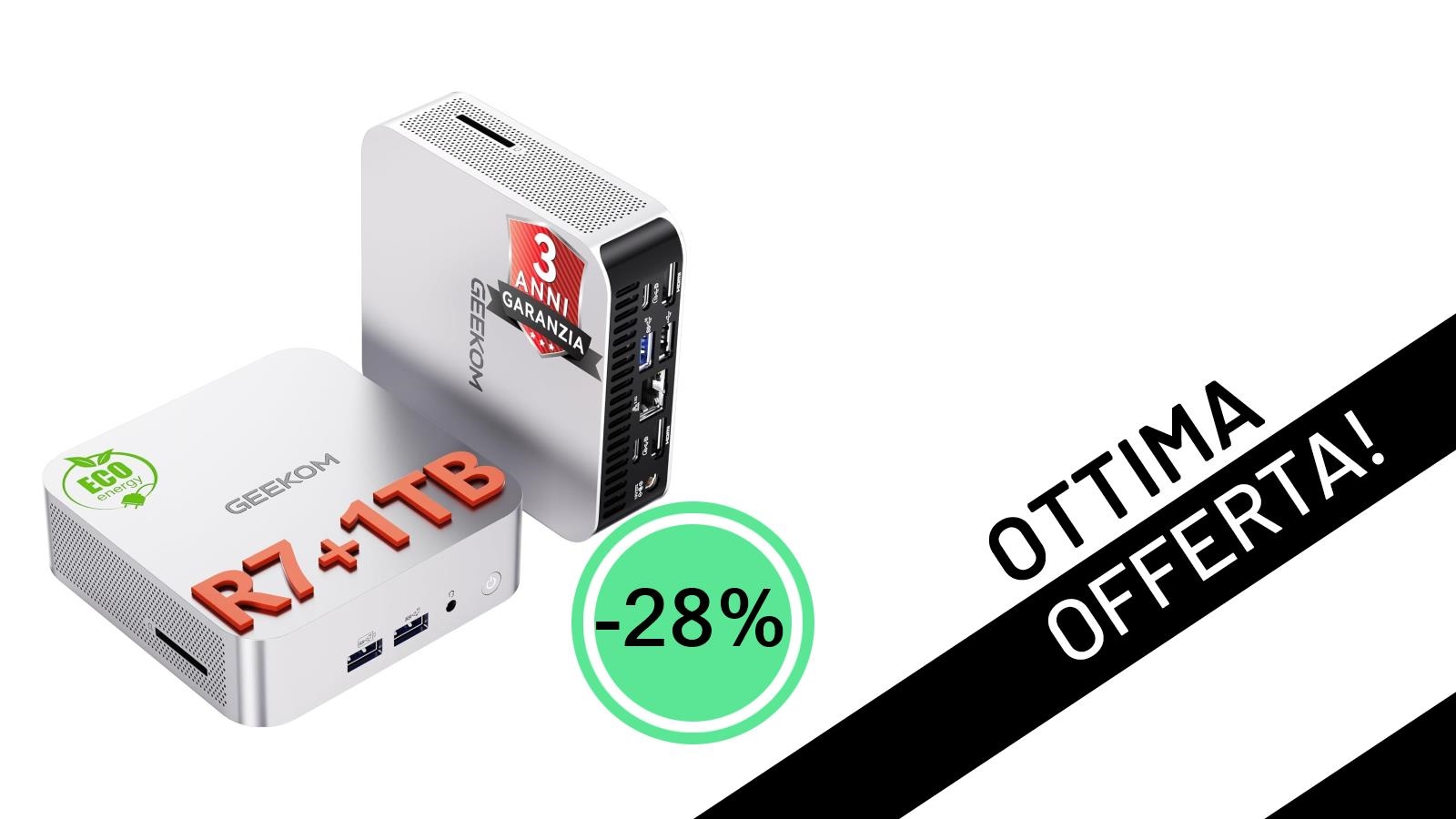 Offerta Imperdibile: GEEKOM A6 Mini PC con Ryzen 7 6800H a soli 499,98€, Sconto del 28%!