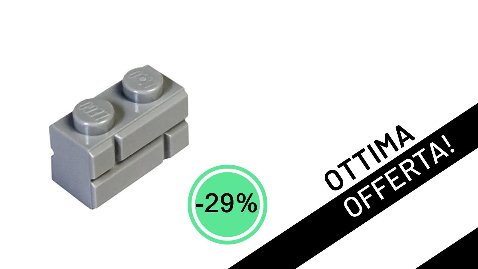 LEGO: 100 Mattoncini 1x2 Masonry Profile Light Gray in Super Offerta a Soli 14€!