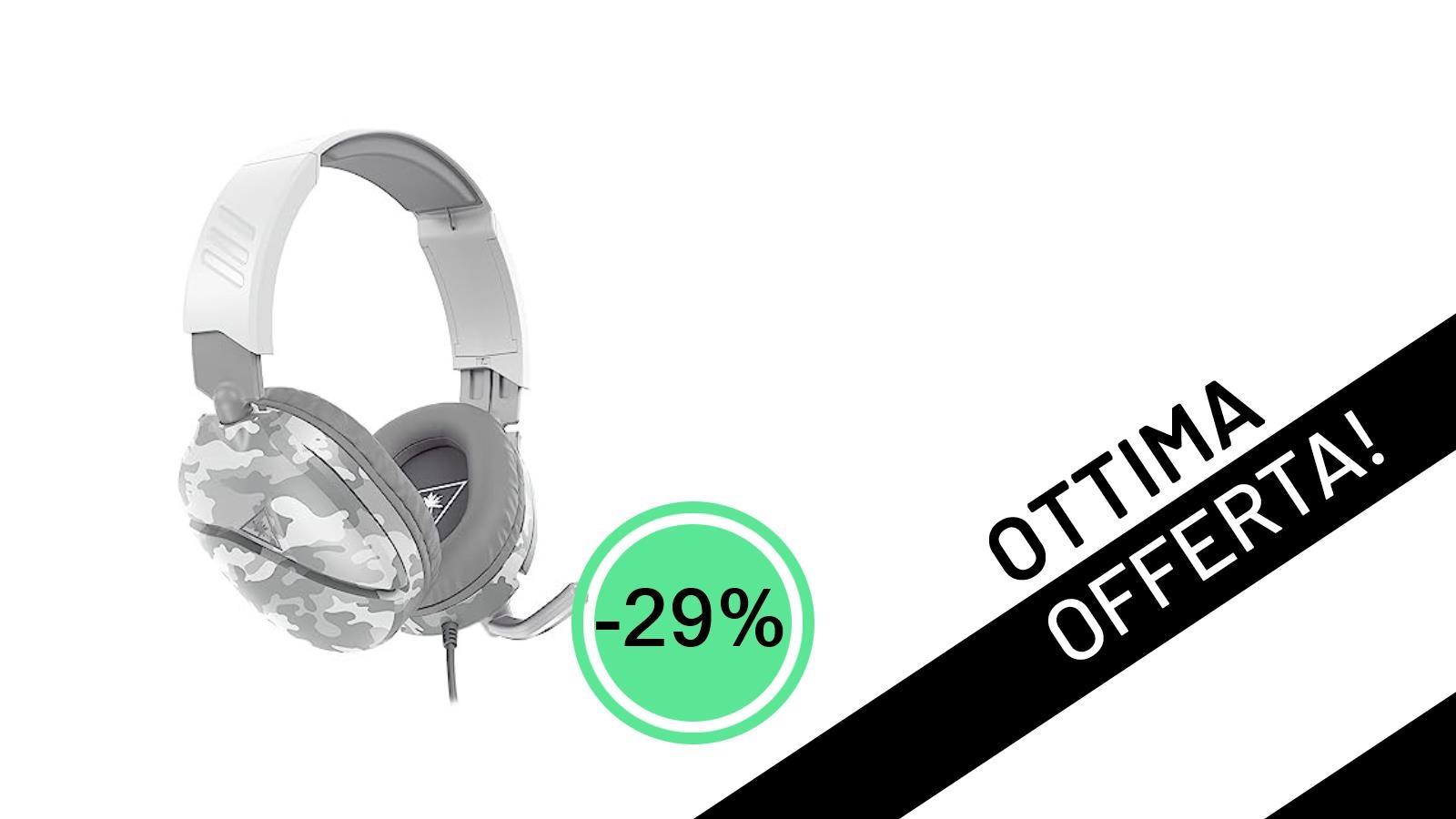 Turtle Beach Recon 70 Camo Artico: l'offerta imperdibile per le tue cuffie gaming multipiattaforma a soli 24,99€!