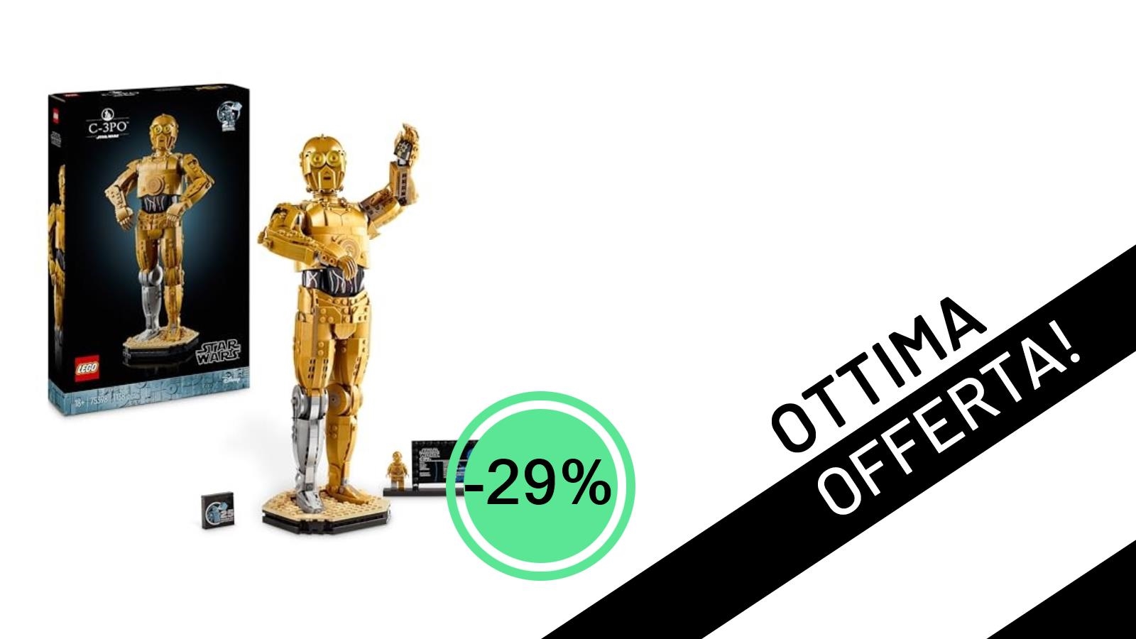 LEGO Star Wars 75398 C-3PO: L'Iconico Droide Dorato in Offerta Imperdibile (-29%)!