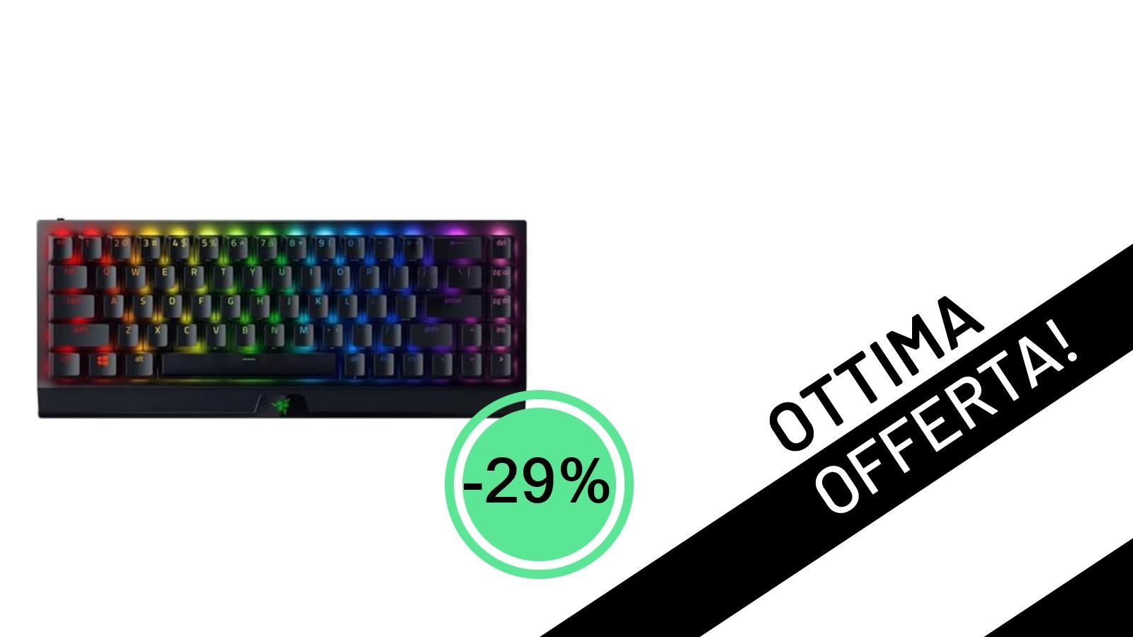 <strong>Razer BlackWidow V3 Mini HyperSpeed</strong>: Tastiera Gaming al Minimo Storico con il <strong>-29% di Sconto!</strong>