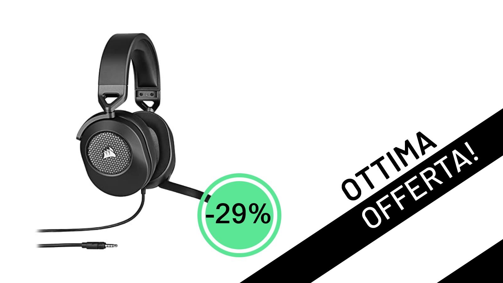 Un'occasione imperdibile per i gamer: le cuffie Corsair HS65 SURROUND in offerta a soli 63,50€!