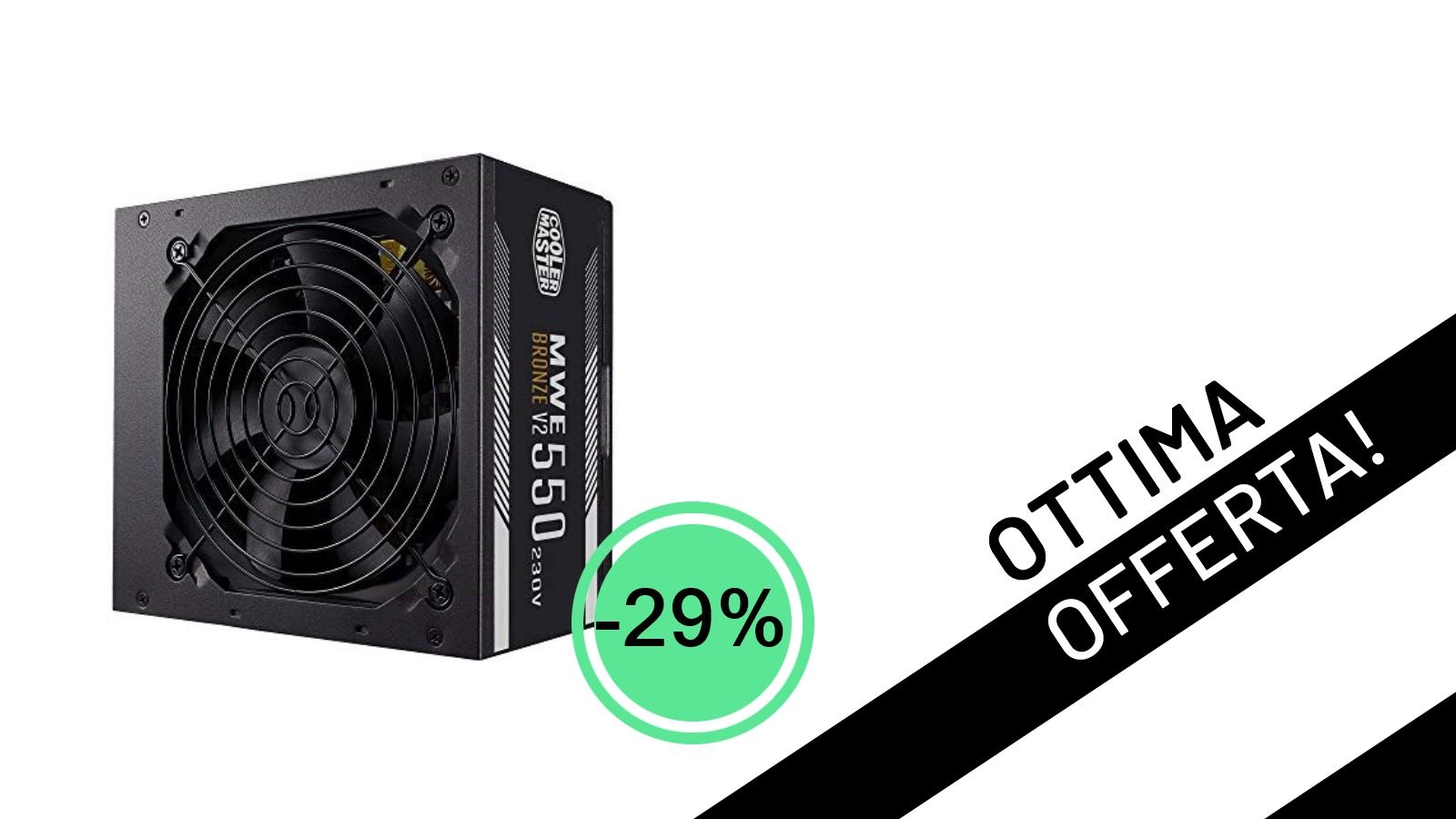 Offerta imperdibile: l'alimentatore Cooler Master MWE 550 Bronze al -29% è un affare da non perdere!