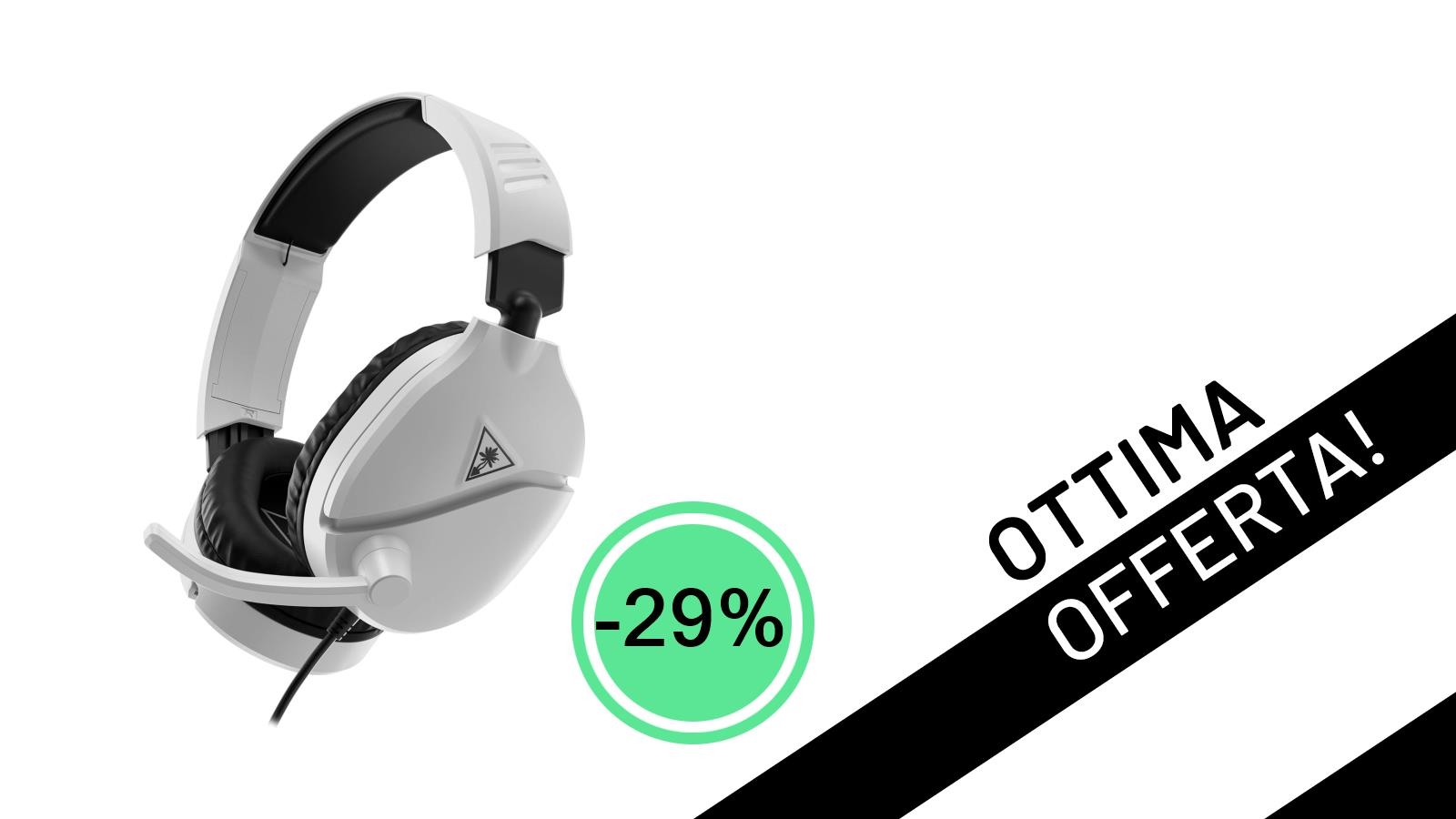 Turtle Beach Recon 70 Bianche: Le Cuffie Gaming Multipiattaforma Scontate del 29% a 24,99€!
