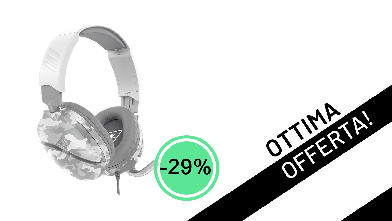 Turtle Beach Recon 70 Camo Artico: l'offerta imperdibile per le tue cuffie gaming multipiattaforma a soli 24,99€!
