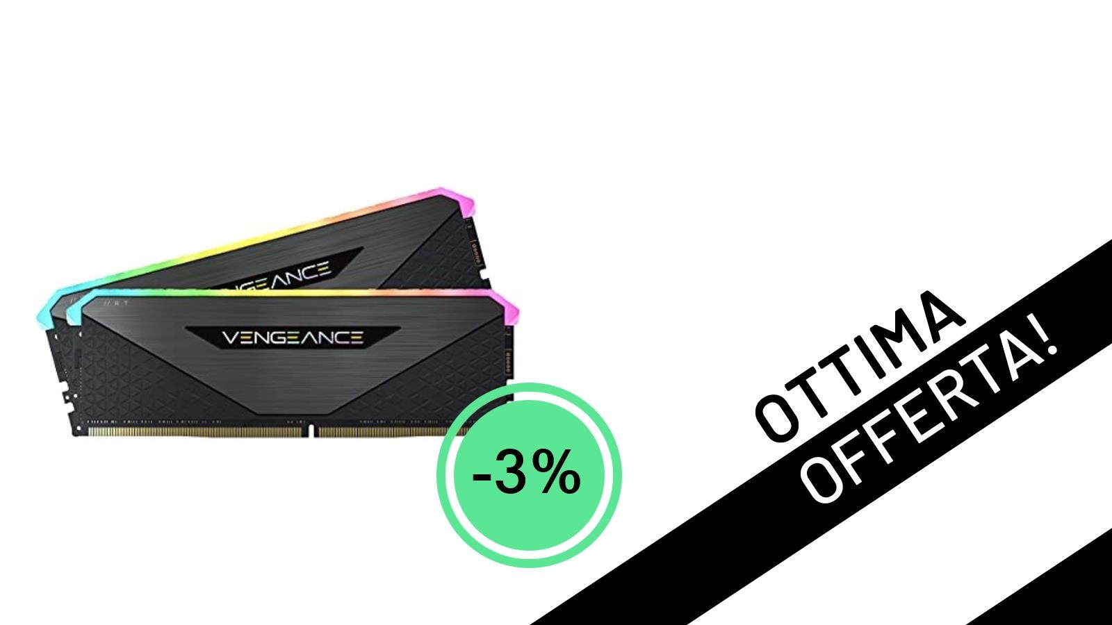 Potenzia il Tuo PC: Corsair Vengeance RGB RT 32GB DDR4 3600MHz in Offerta a 104,83€!