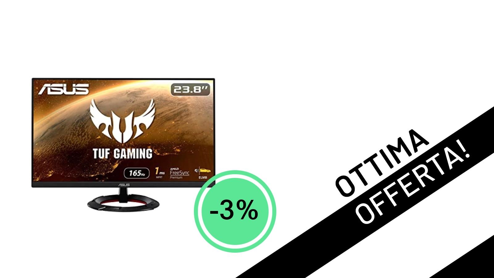 ASUS TUF Gaming VG249Q1R: Il monitor 165Hz IPS a un prezzo incredibile!