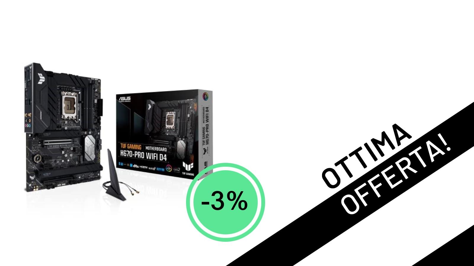 Offerta Imperdibile: la Scheda Madre ASUS TUF Gaming H670-PRO D4 Scontata a soli 165,32€!