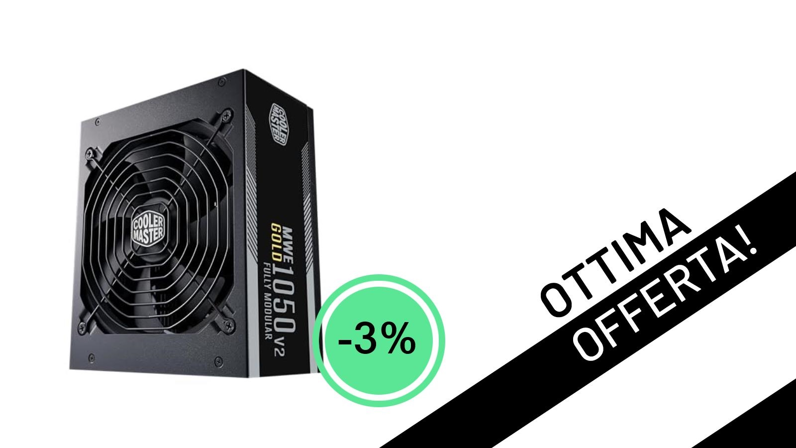 Offerta Imperdibile: Il Potente Alimentatore Cooler Master MWE Gold 1050W ATX 3.0 Scende a 174,15€!