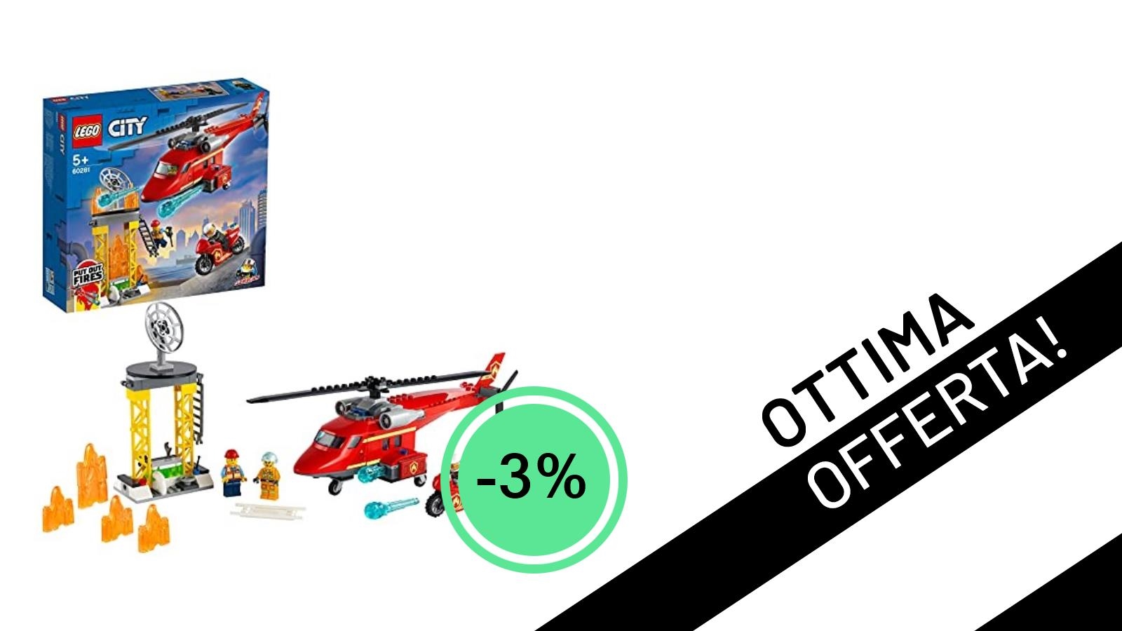 Affare imperdibile: LEGO City Elicottero Antincendio 60281 con sconto del -3% a soli 29,00€!