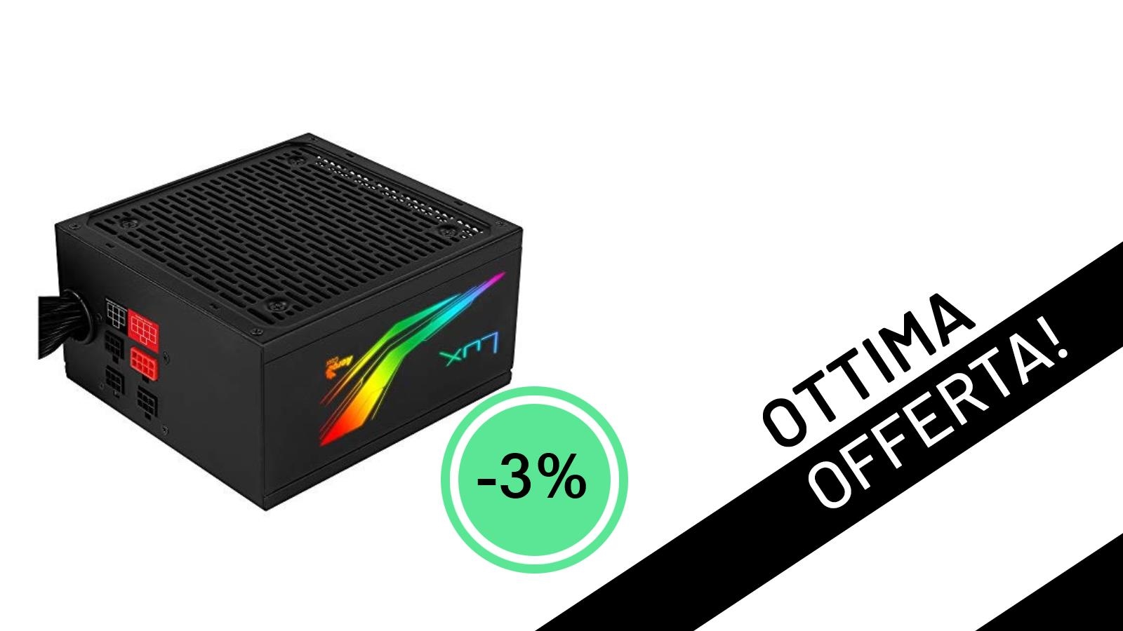 Non perderti l'Alimentatore AeroCool LUXRGB750M RGB da 750W: un'occasione unica a soli 64,57€!