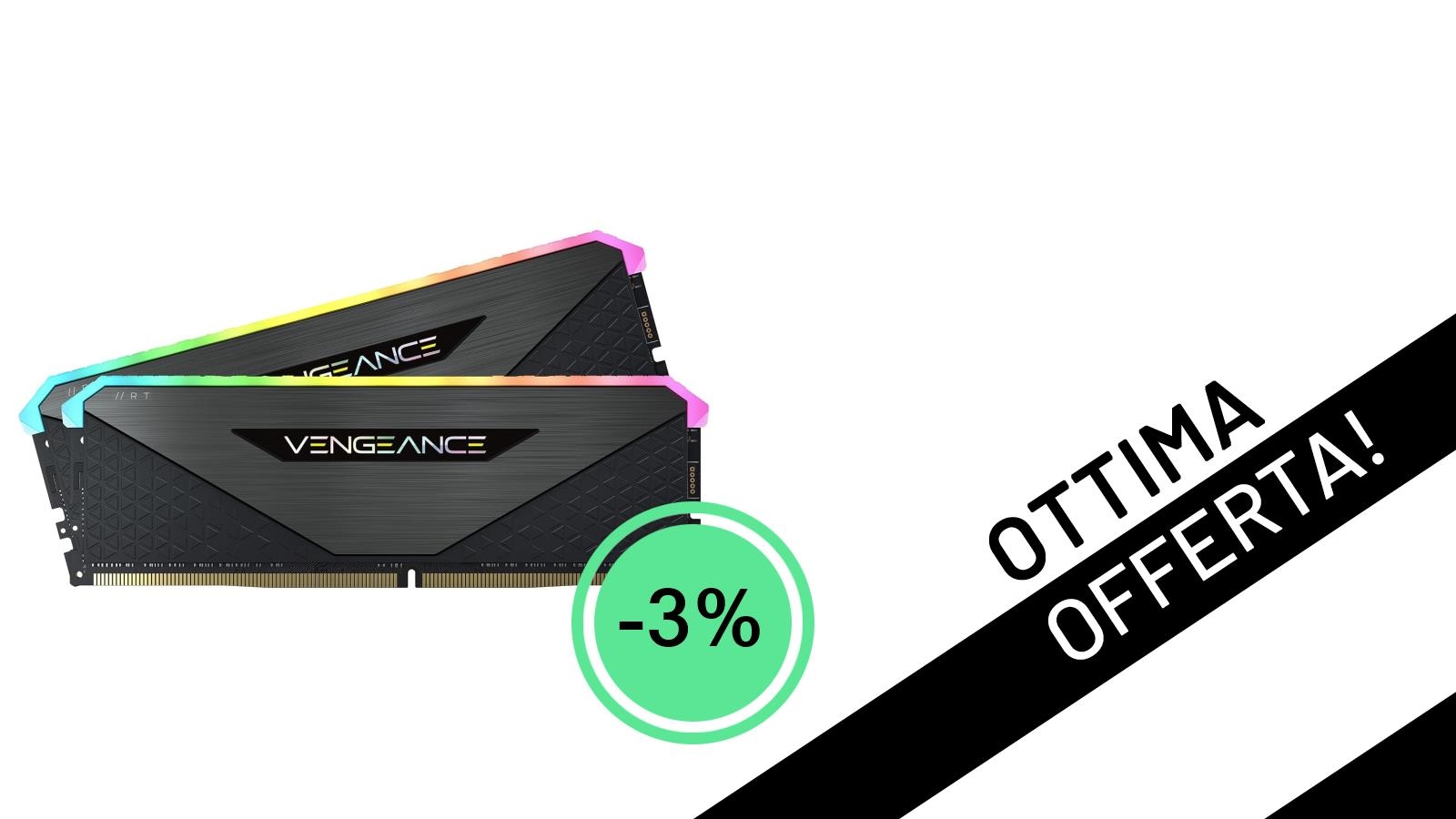Potenzia il Tuo PC: Corsair Vengeance RGB RT 32GB DDR4 3600MHz in Offerta a 104,83€!