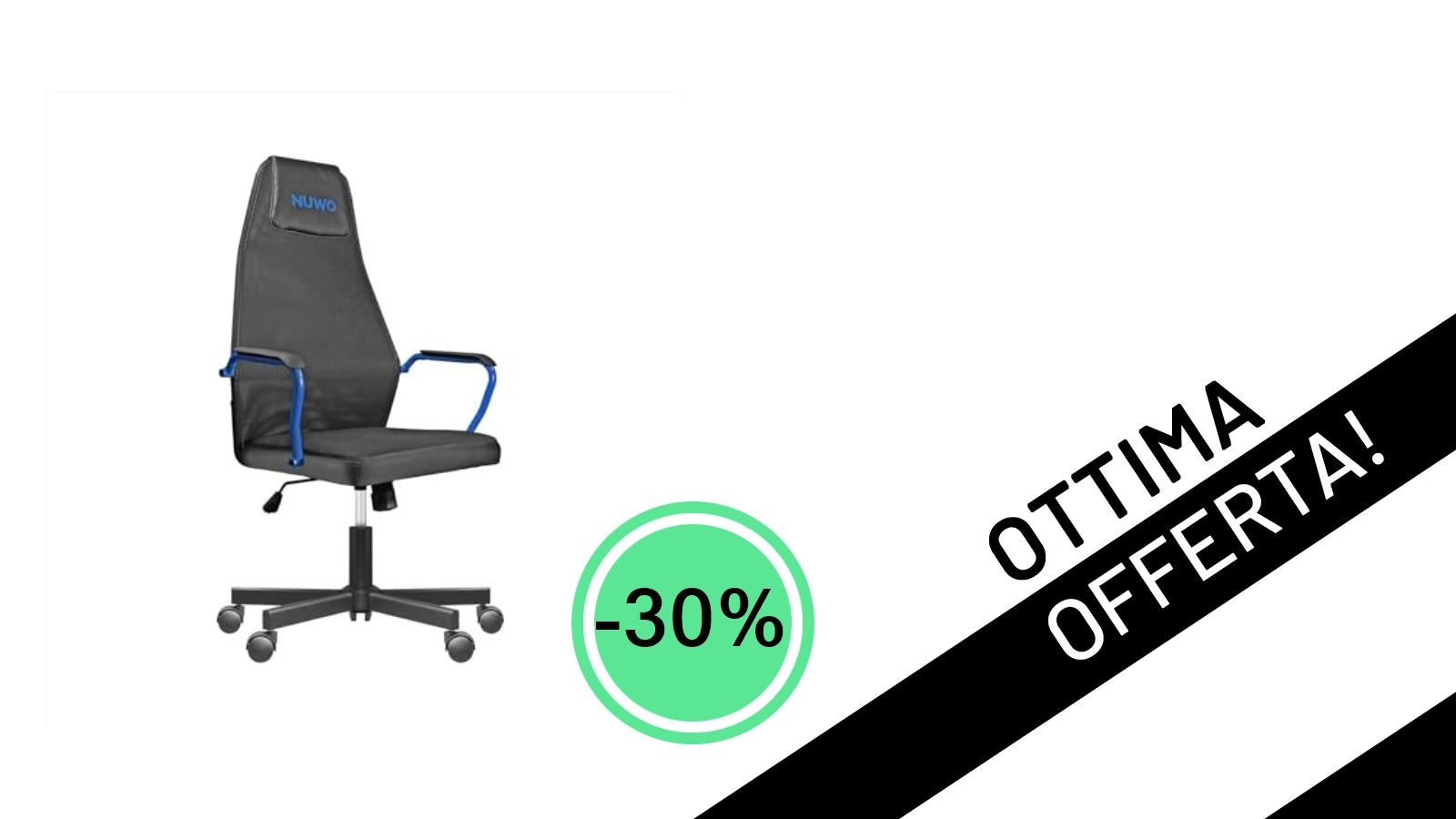 La Sedia Gaming Nuwo Grid Blu in Offerta: Comfort Ergonomico al -30% a Soli 69€!