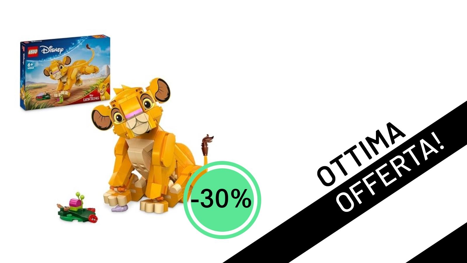 Sconto del 30% su LEGO Disney Simba: il regalo perfetto ti aspetta a soli 13,99€!