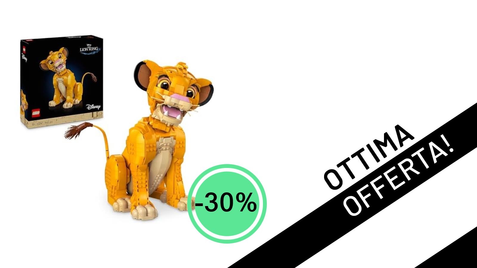 Il Re Leone prende vita: LEGO Disney Giovane Simba in offerta imperdibile al -30%!