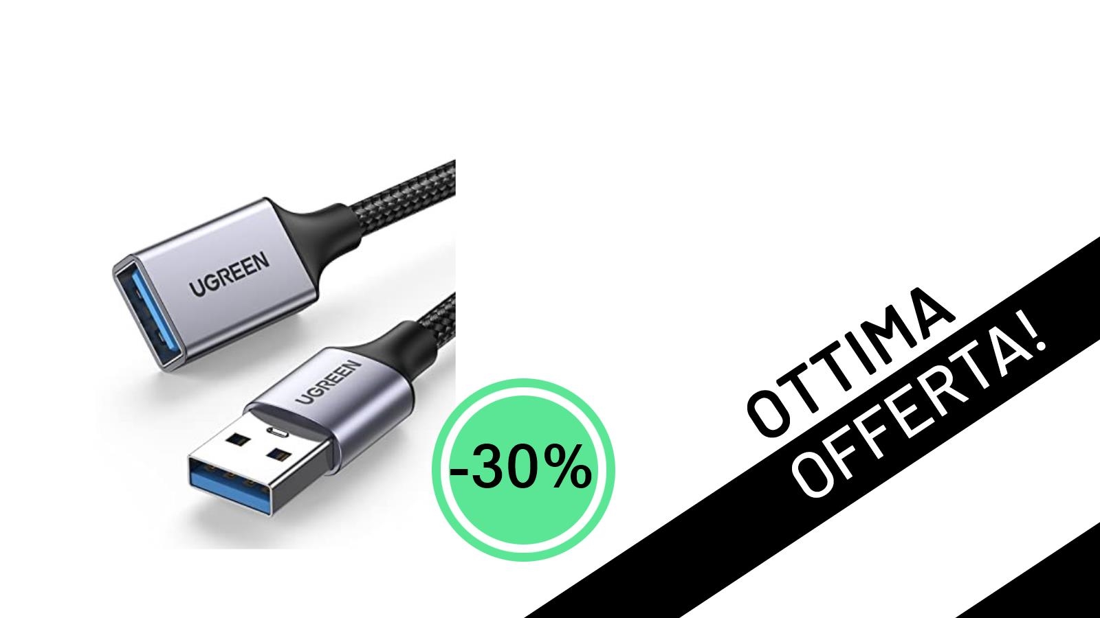 Estendi la tua Connettività: UGREEN Cavo Prolunga USB 3.0 da 3M in Offerta Sconto del 30%!