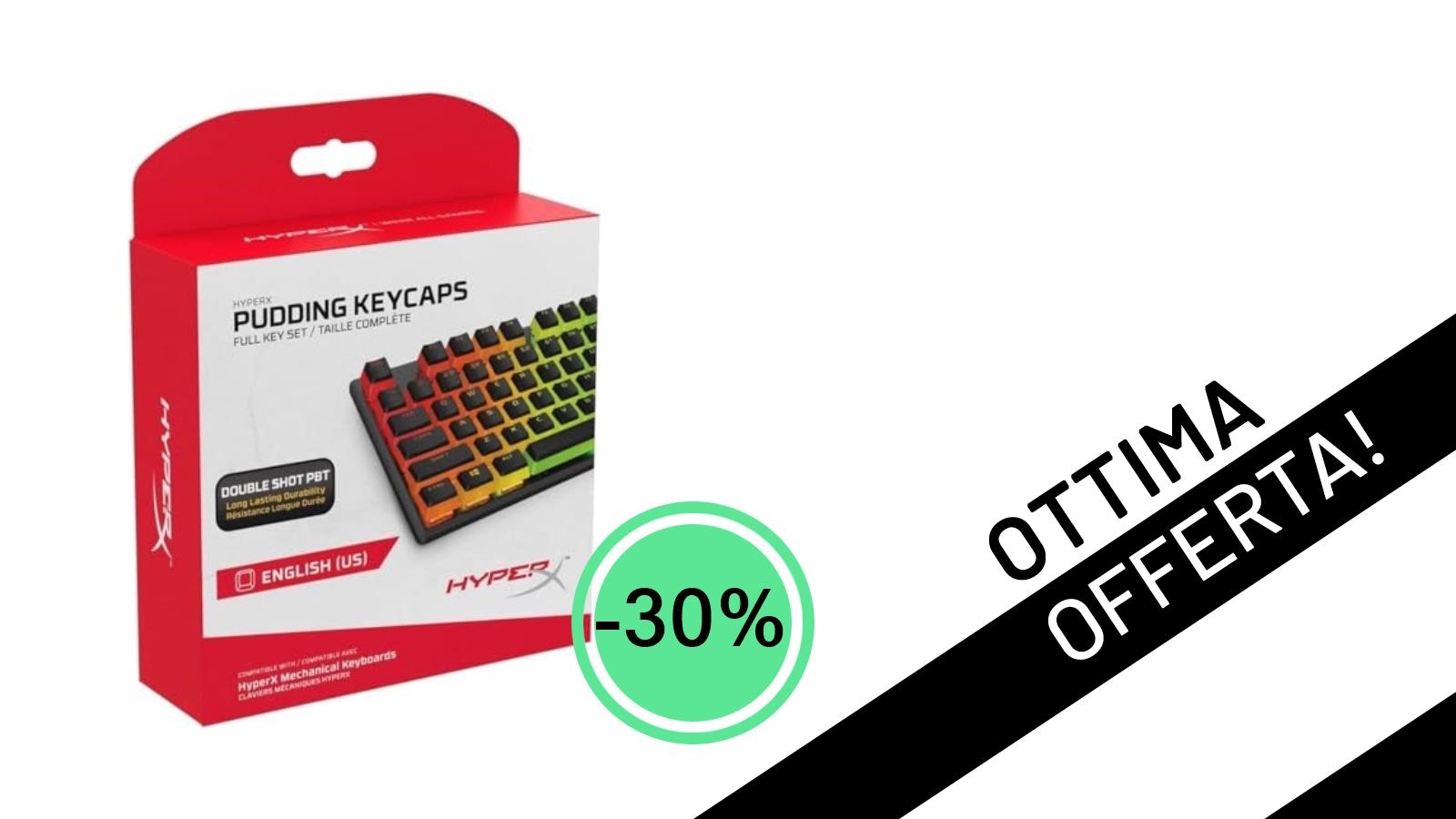 Illumina la tua tastiera gaming: i copritasti HyperX Pudding al -30%!