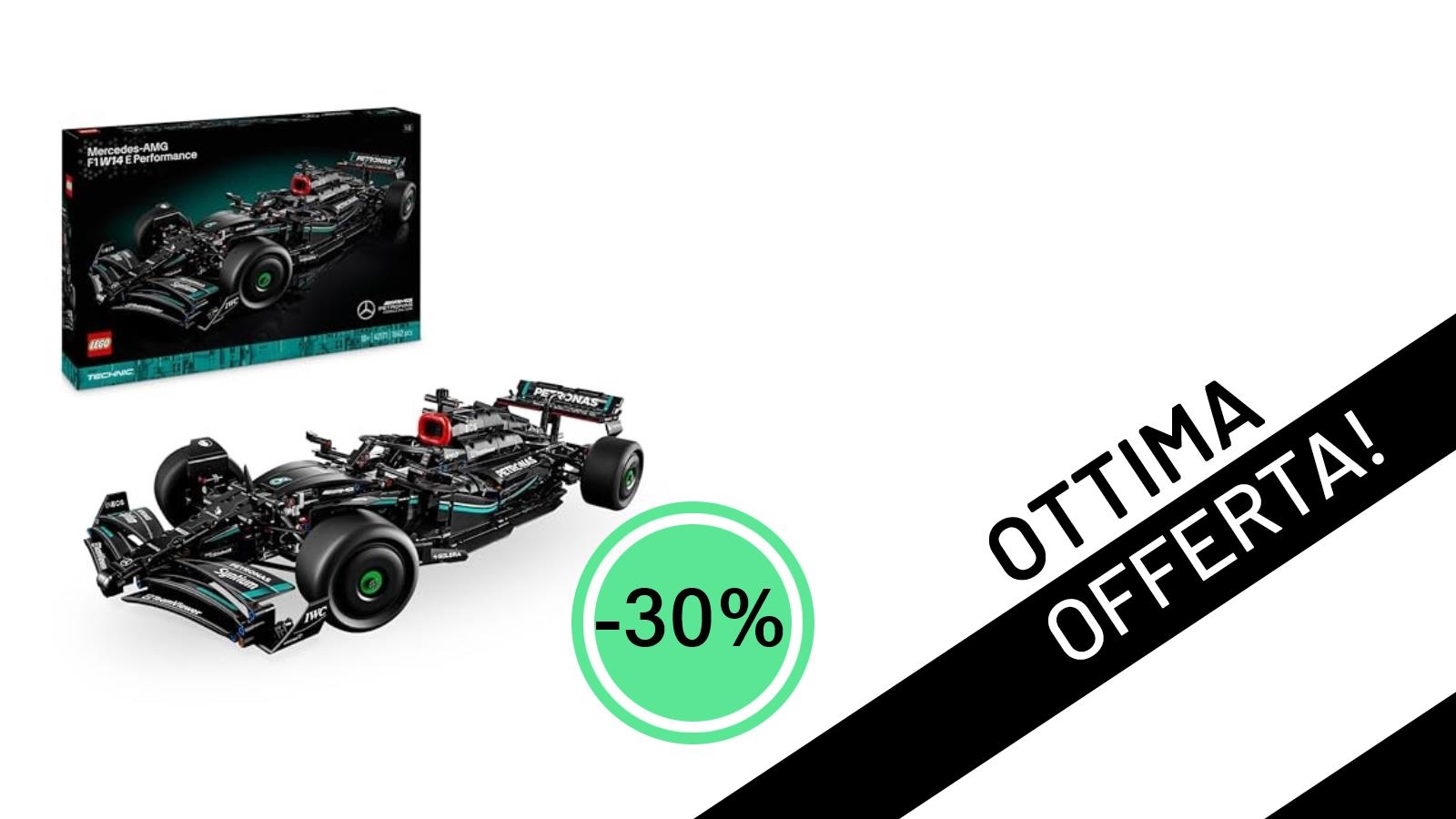 Il sogno di ogni appassionato di F1 diventa realtà: il LEGO Technic Mercedes-AMG F1 W14 in offerta imperdibile al -30%!