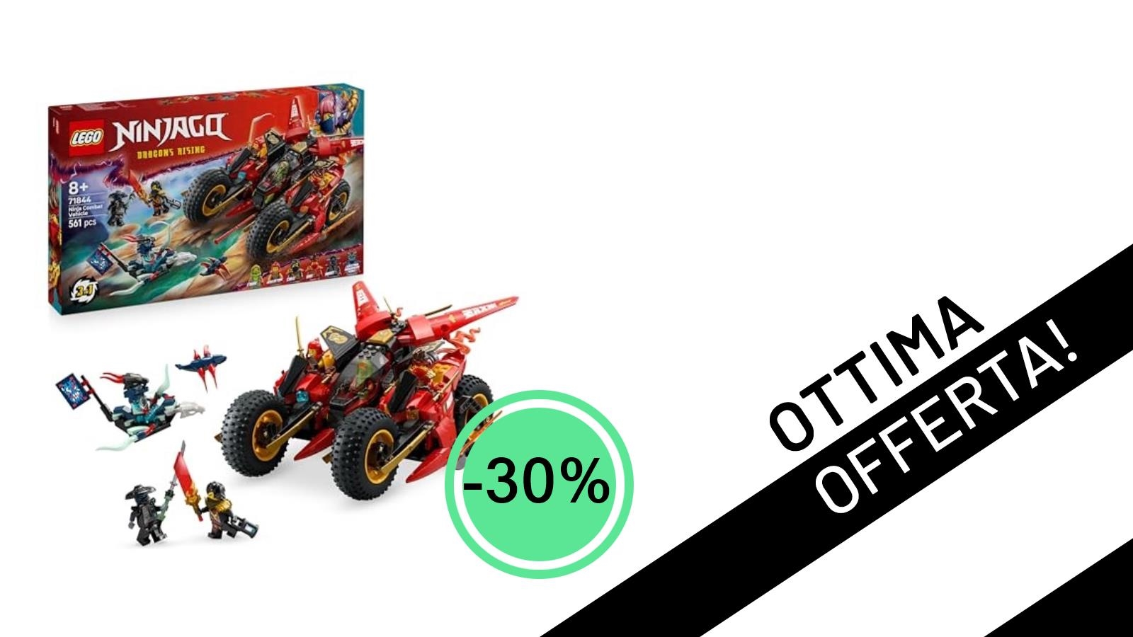 Imperdibile: Il LEGO NINJAGO Veicolo da Combattimento Ninja 71844 Scontato del 30% a Soli 63€!