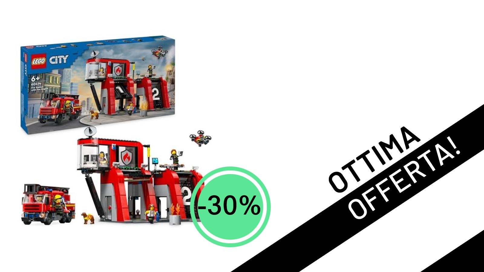 LEGO City: La Caserma dei Pompieri 60414 al minimo storico con il 30% di sconto!