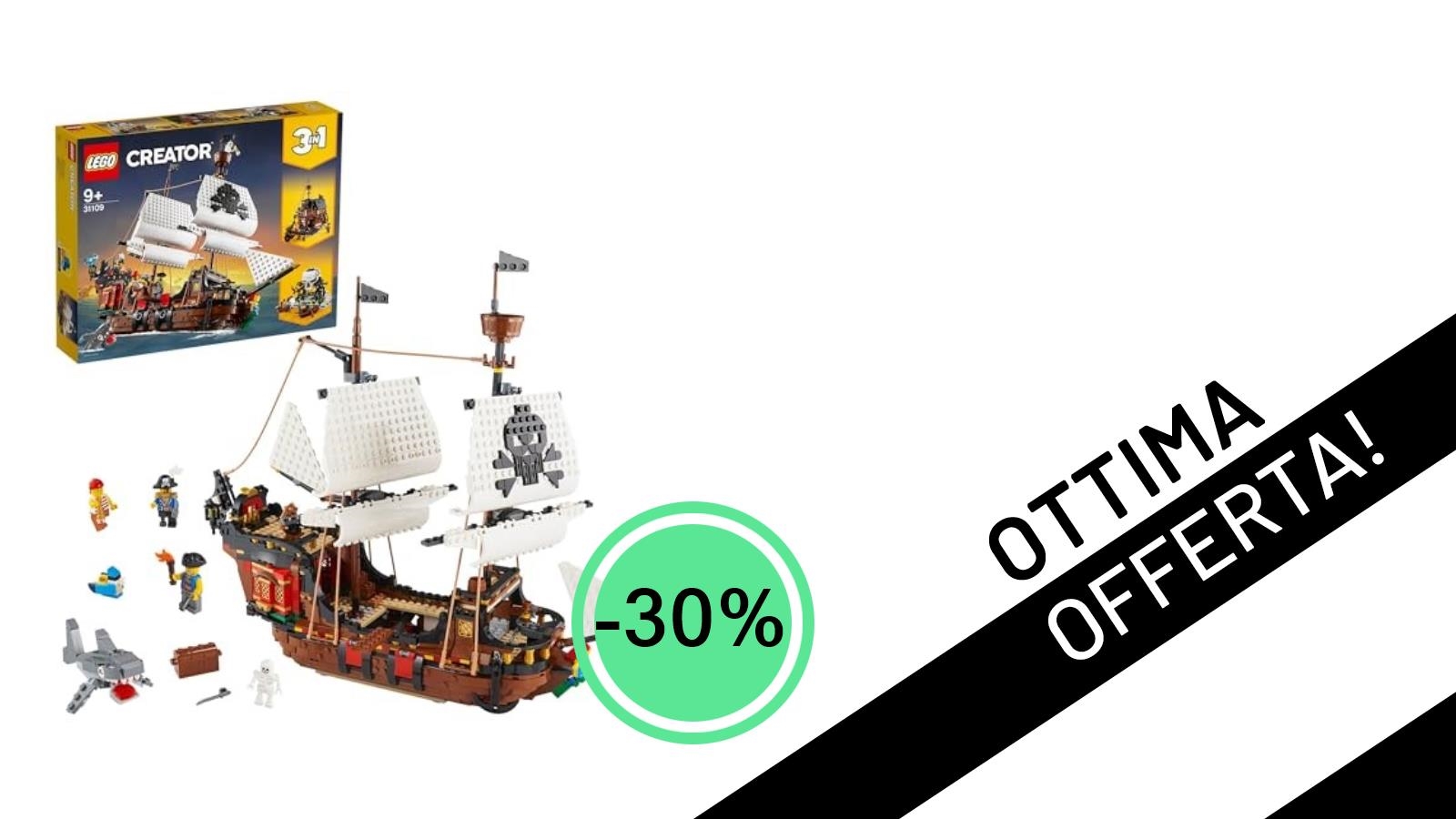 Vela Spiegata Verso il Risparmio: Il LEGO Creator Galeone dei Pirati 3 in 1 Scontato del 30%!