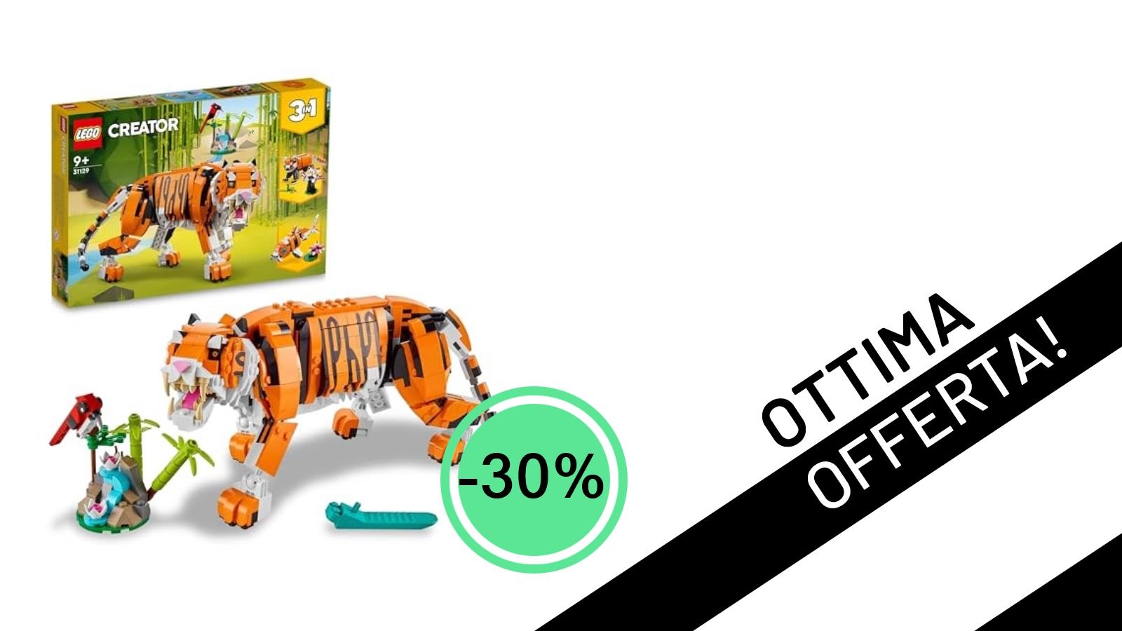 Scatena la Creatività: LEGO Creator 3 in 1 Tigre Maestosa in Offerta Lampo al -30%!