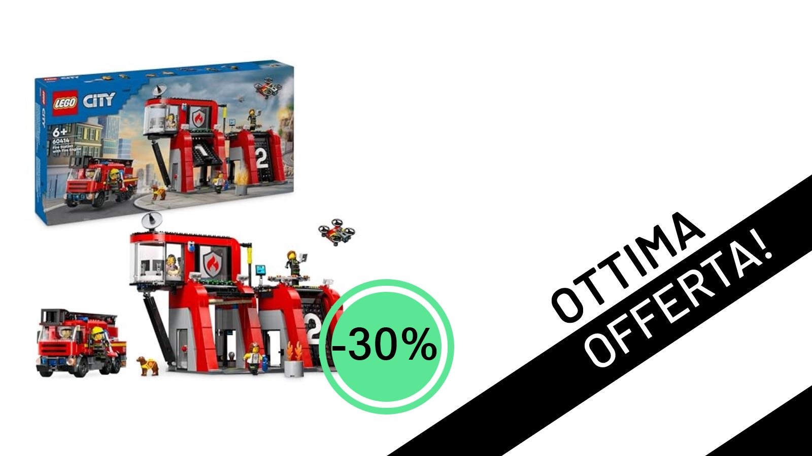 LEGO City: La Caserma dei Pompieri 60414 al minimo storico con il 30% di sconto!
