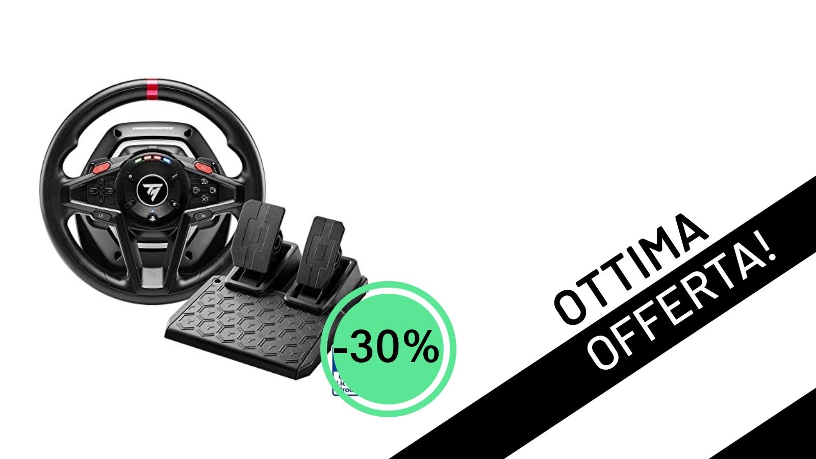 Thrustmaster T128: Il Volante Force Feedback con Pedali Magnetici Scontato del -30% a 139,99€!