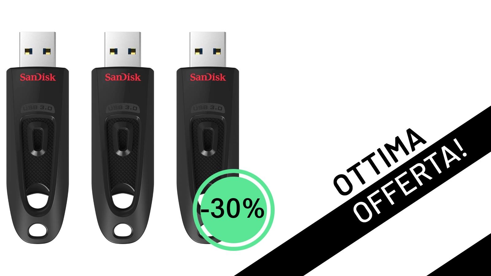 Offerta Lampo: SanDisk Ultra Chiavetta USB 3.0 da 32 GB (x3) a un Prezzo Incredibile!