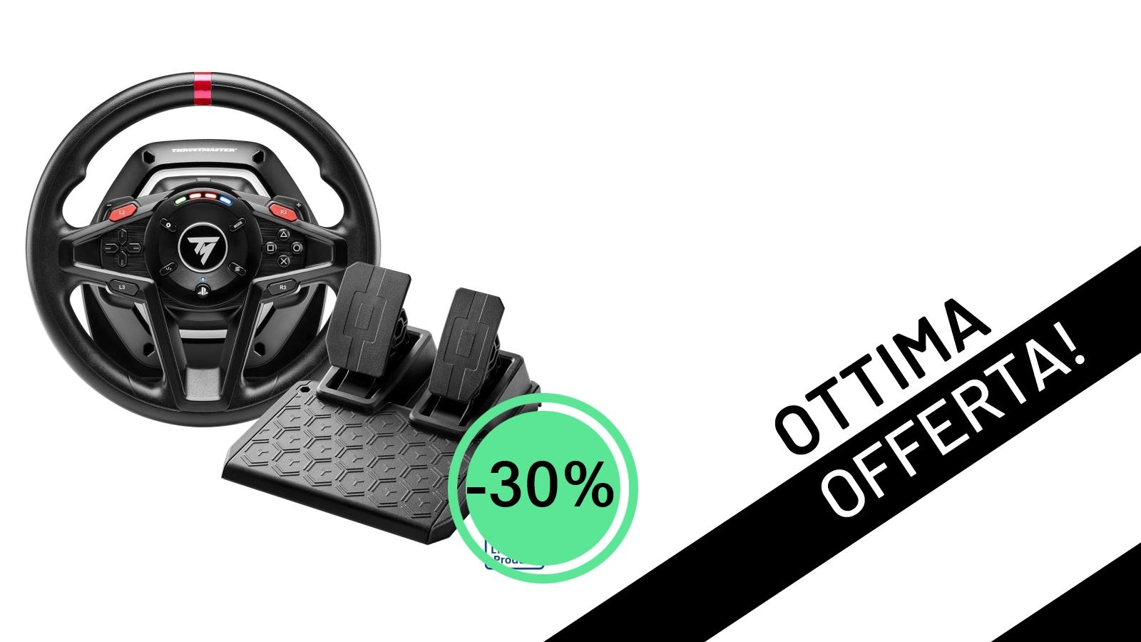 Thrustmaster T128: Il Volante Force Feedback con Pedali Magnetici Scontato del -30% a 139,99€!
