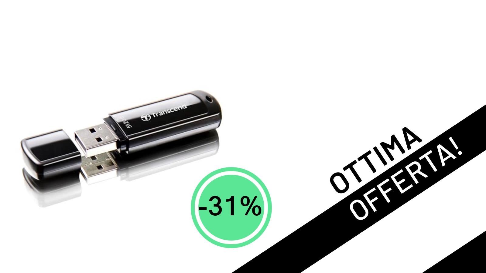 Super Offerta: La Chiavetta USB Transcend JetFlash 700 da 512 GB a soli 49€!