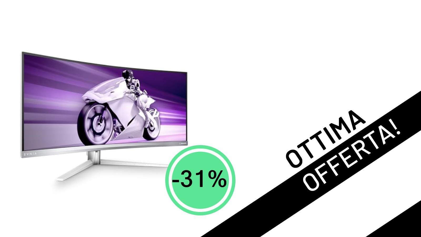 Offerta bomba: Philips Evnia Gaming Monitor Curvo 34" con HDR 1400 a soli 891,06€ con il 31% di sconto!