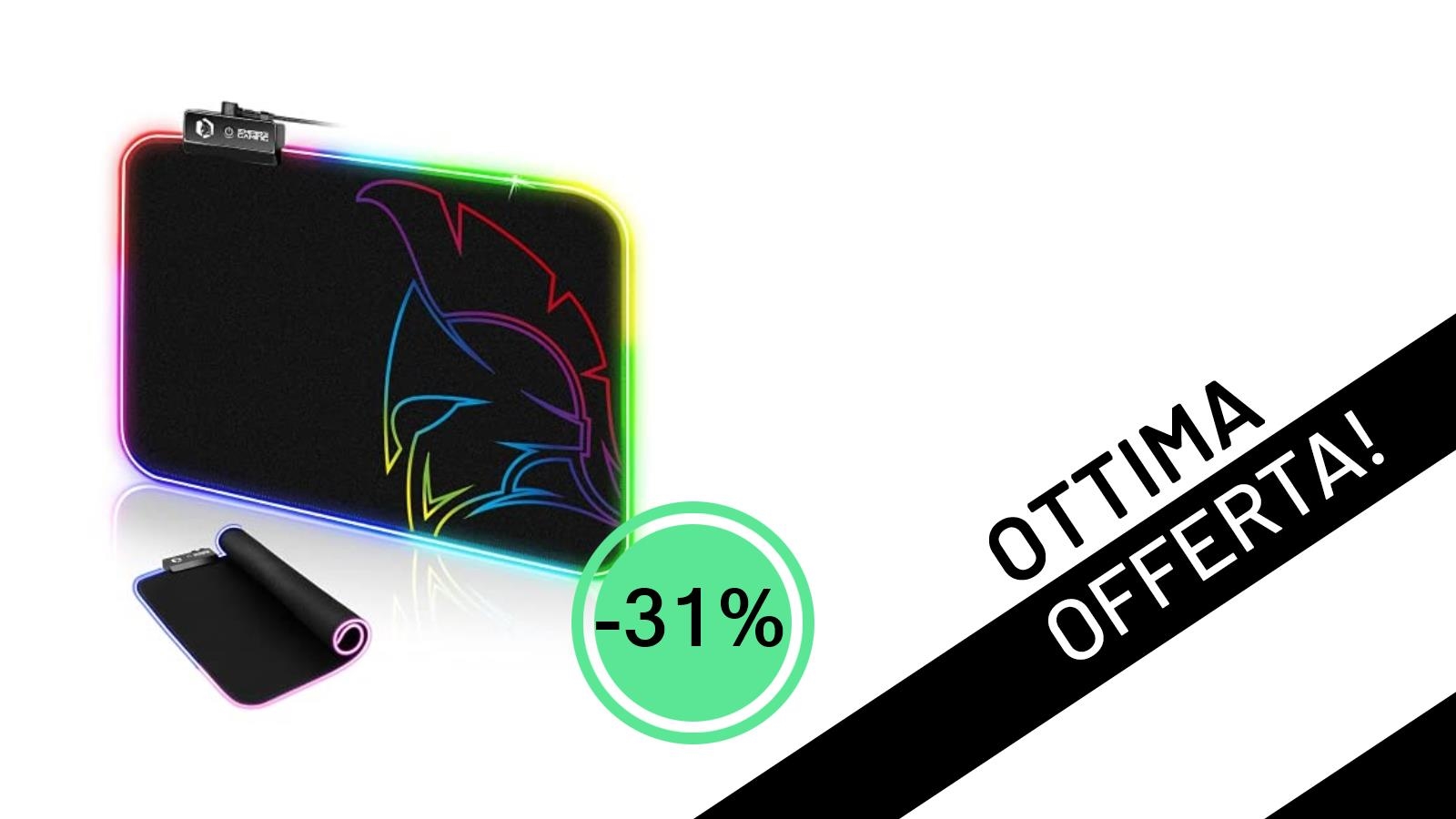 Offerta imperdibile: il Tappetino Mouse Gamer Dark Rainbow RGB LED di EMPIRE GAMING a un prezzo stracciato!