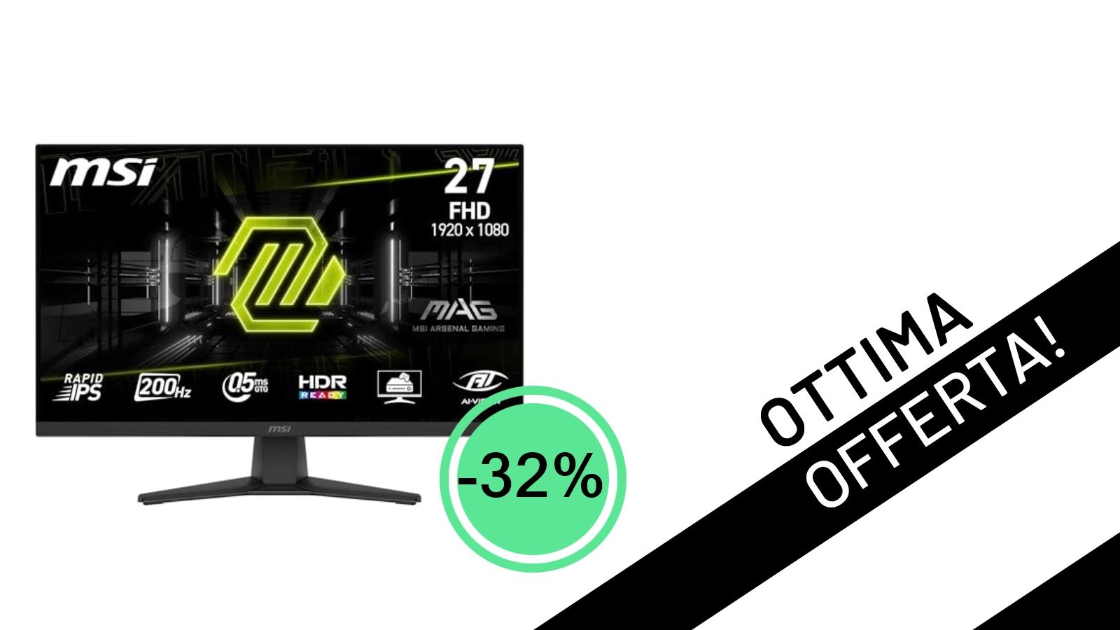 Monitor Gaming MSI MAG 272F: L'occasione imperdibile con il -32% di sconto!