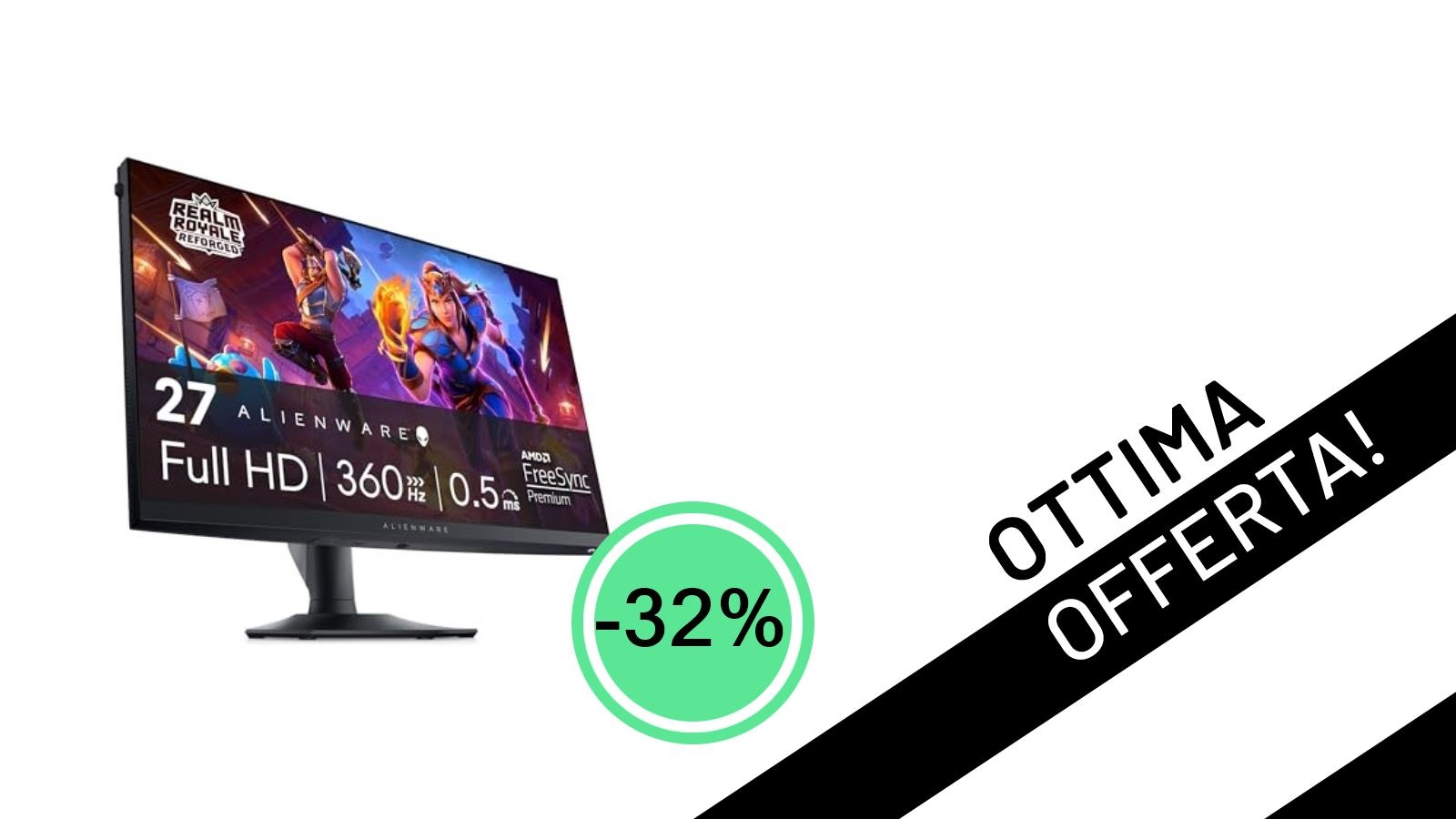 Imbattibile! Il Monitor Gaming Alienware AW2724HF a 360Hz Scontato del -32% a Soli 278,98€!