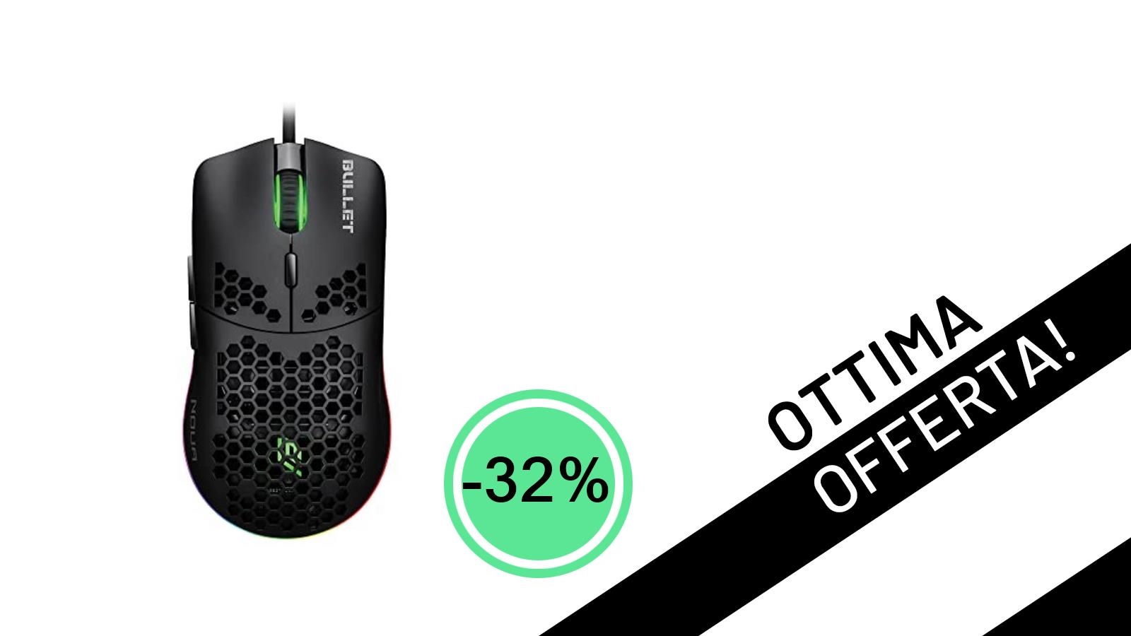 Mouse Gaming Noua Bullet: Prestazioni da Pro a Soli 33,77€ con Sconto del 32%!