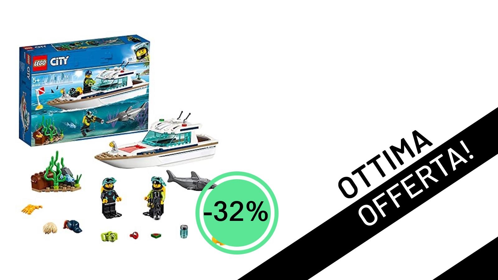 LEGO City: Tuffati nell'Avventura! Lo Yacht per Immersioni Subacquee ora al -32%!