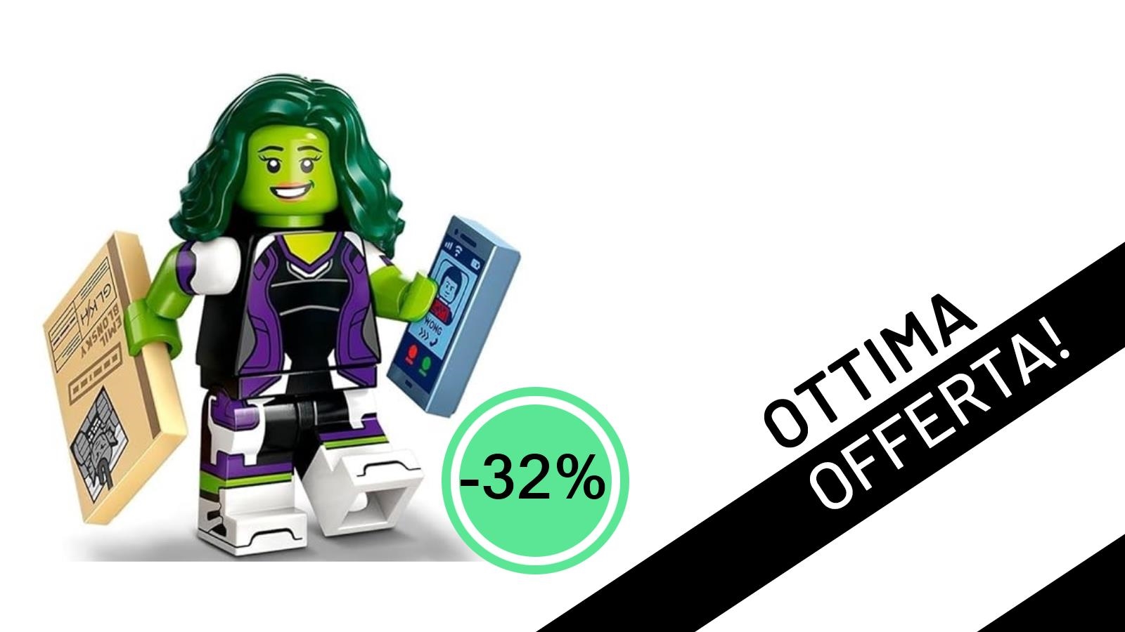 LEGO Marvel: She-Hulk con Mantello Viola – Minifigure 71039 Scontata del 32% a Soli 6,85€!