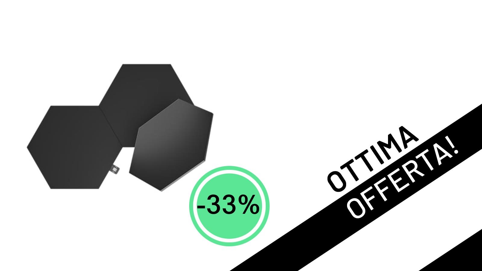 Nanoleaf Shapes Ultra Black Hexagon: L'Espansione Perfetta per la Tua Illuminazione Smart, Ora Scontata del 33% a Soli 39,99€!