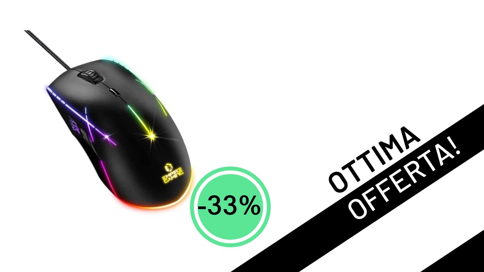 EMPIRE GAMING X-Blades: Il Mouse Gamer Ambidestro con RGB e 6400 DPI a soli 9,99€ – Un'Offerta da Non Perdere!
