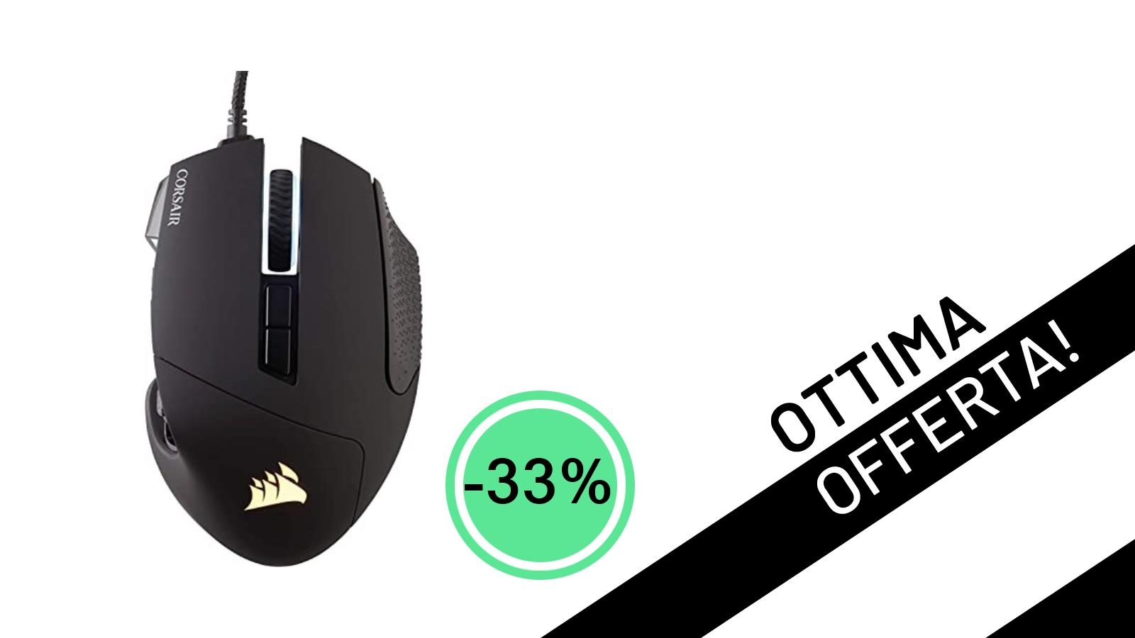 Corsair Scimitar ELITE RGB: Il mouse gaming definitivo per MOBA/MMO in offerta imperdibile a 59,99€!