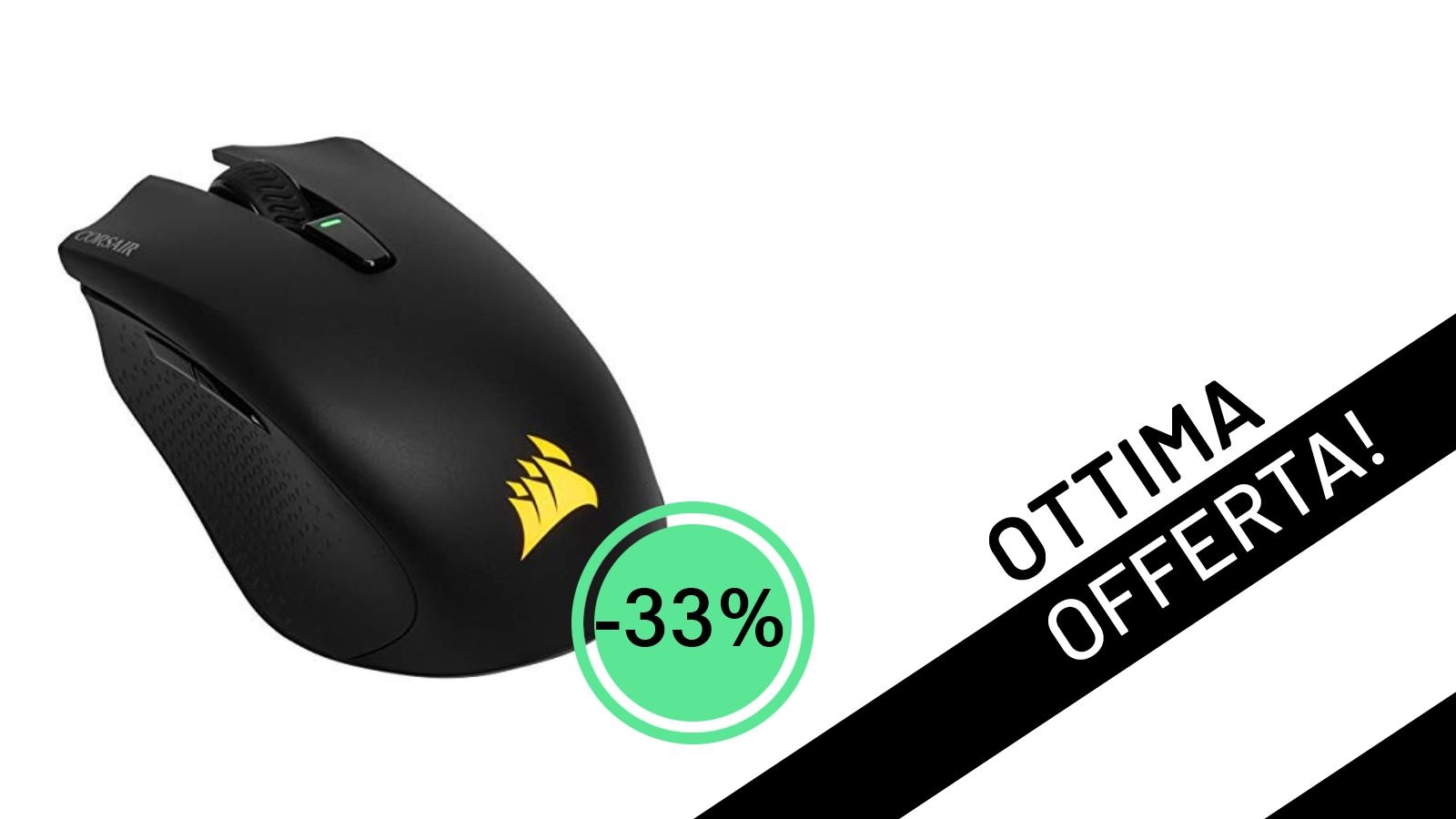 Affare imperdibile: il mouse gaming CORSAIR HARPOON WIRELESS RGB crolla a soli 39,99€!