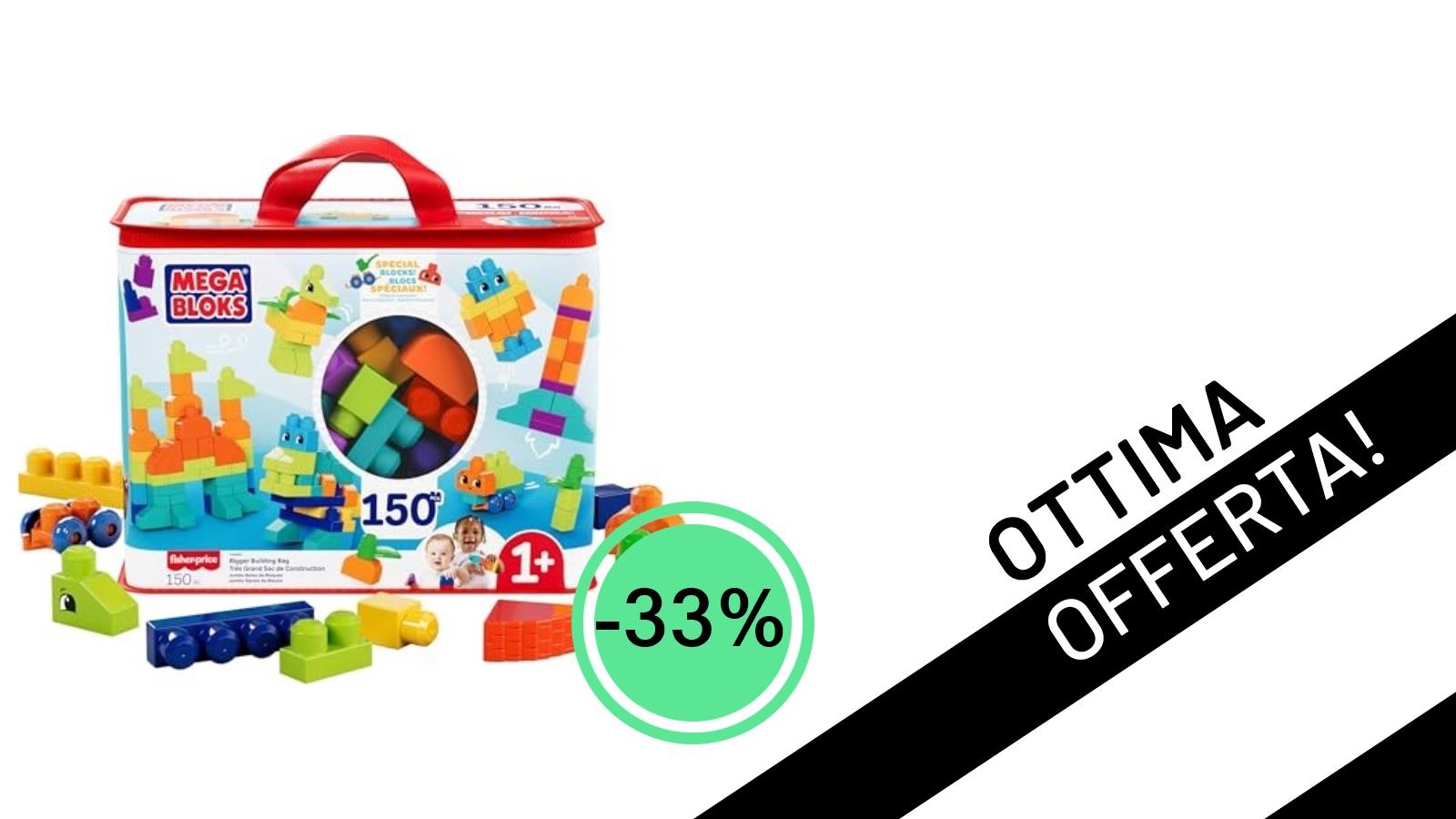 Mega Bloks Sacca Eco Grande: 150 Pezzi per la Creatività a un Prezzo Sbalorditivo!