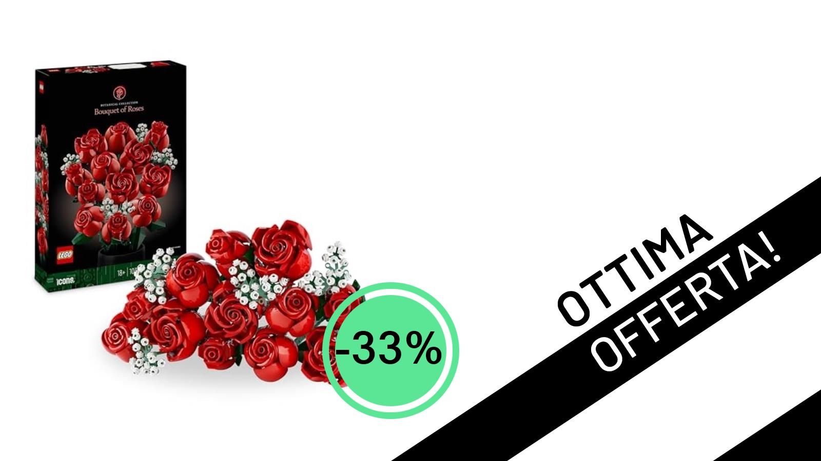 <strong>Fiori Eterni in Offerta: Il Bouquet di Rose LEGO Botanicals Scontato del 33% a soli 39,99€!</strong>