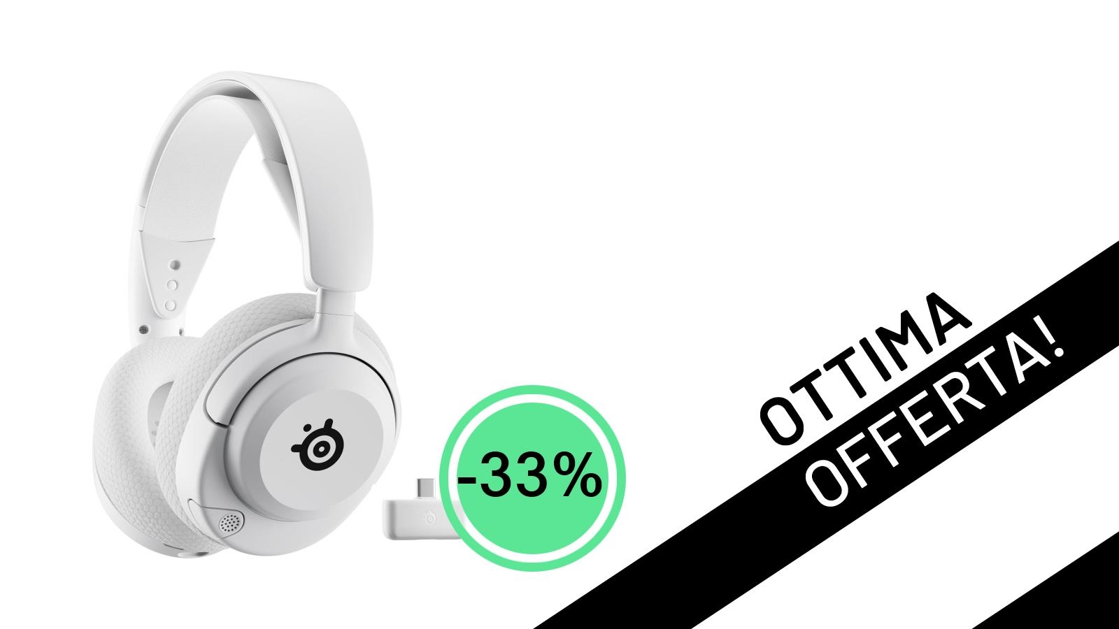 SteelSeries Arctis Nova 5 Bianco: Cuffie Gaming Wireless al Minimo Storico con il -33%!