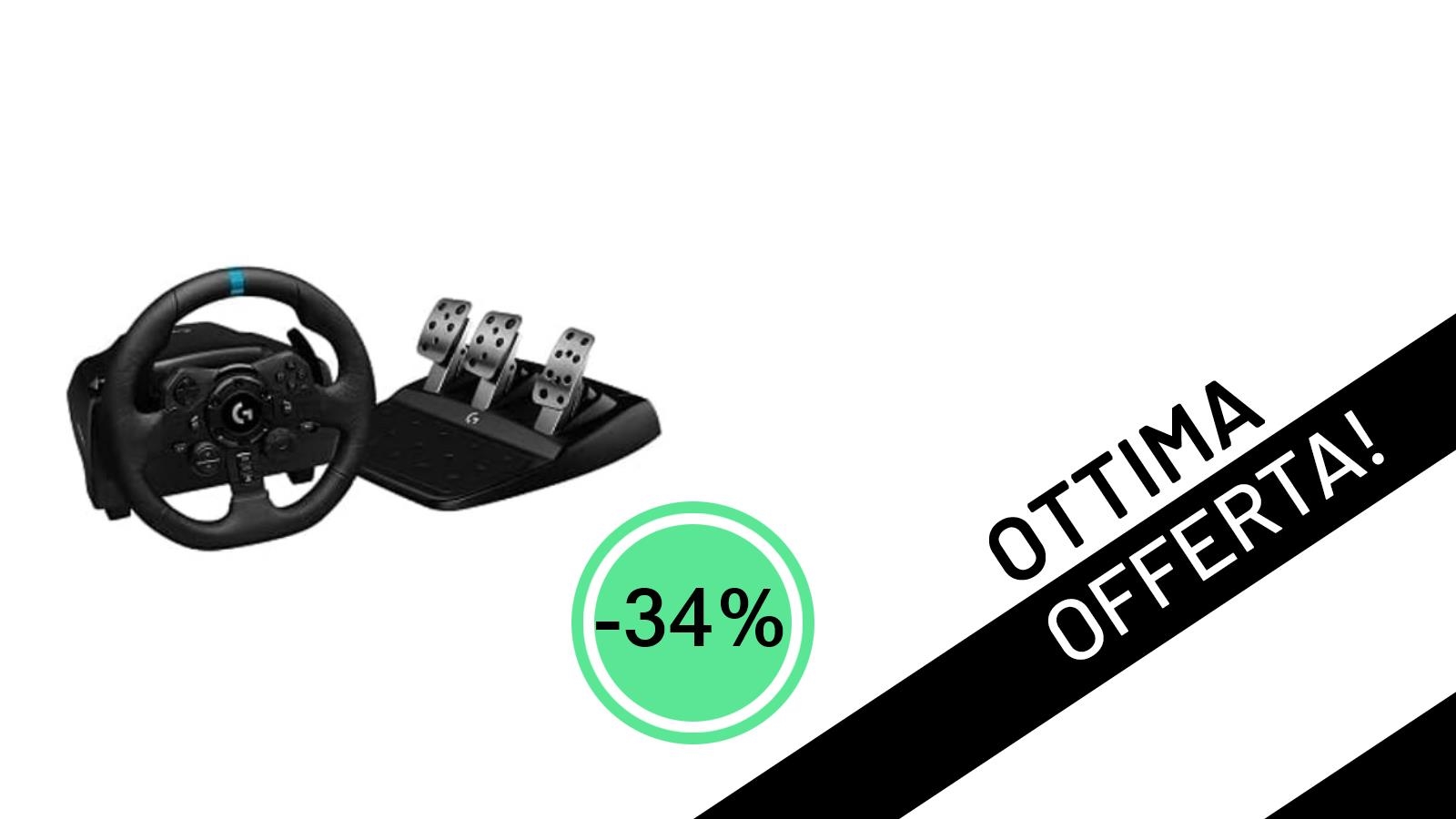 Affare imperdibile! Il Volante Logitech G923 scende a soli 269€ con uno sconto del 34%