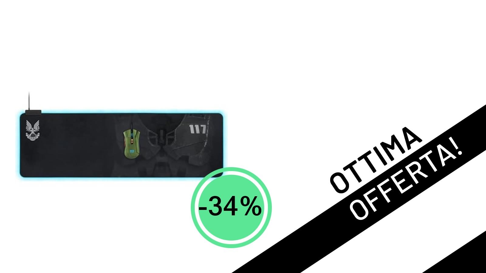 Offerta Razer Imperdibile: Il Goliathus Extended Chroma HALO Infinite Ed. al -34%!