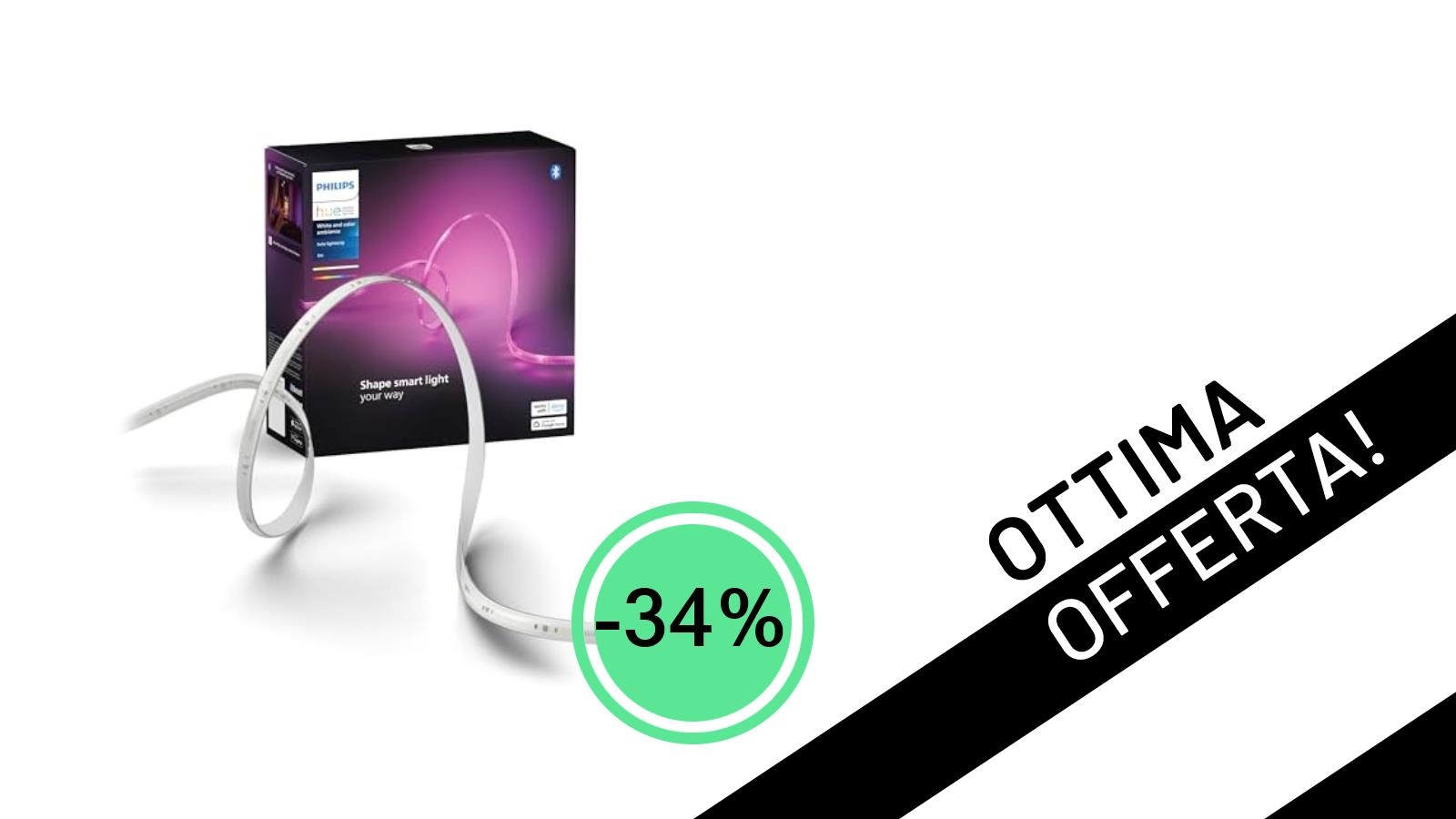 Offerta Imperdibile: Philips Hue Strisce LED Smart a Soli 46,49€!