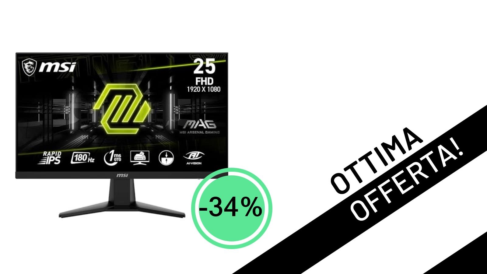 Offerta imperdibile: il monitor gaming MSI MAG 256F a soli 99€!